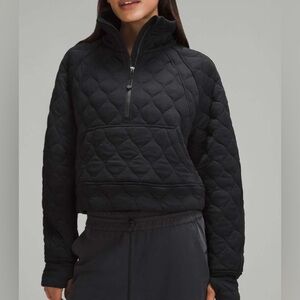 #541 - NWT Lululemon Scuba Oversized Quilted Half Zip - Black - Sz XS/S